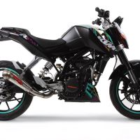 Exhaust compatible with Ktm Duke 125 2011-2016, Powercone Evo, Homologated legal slip-on exhaust including removable db killer, link pipe and catalyst 