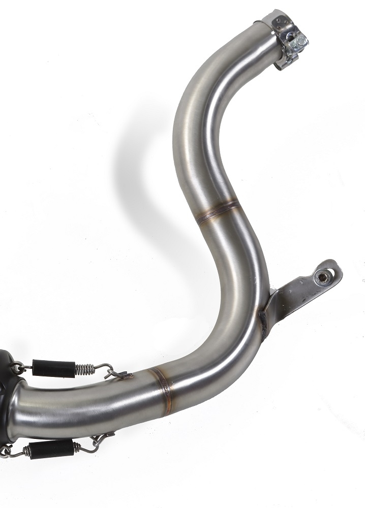 Exhaust system compatible with Ktm Duke 200 2012-2016, M3 Black Titanium, Homologated legal slip-on exhaust including removable db killer and link pipe 