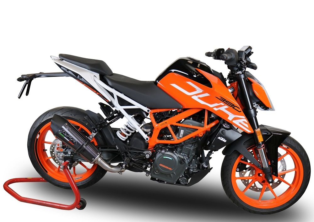 Scarico compatibile con Ktm Rc 390 2017-2020, GP Evo4 Poppy, Scarico omologato, silenziatore con db killer estraibile e raccordo specifico