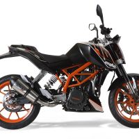 Exhaust system compatible with Ktm Duke 390 2013-2016, Gpe Ann. titanium, Homologated legal slip-on exhaust including removable db killer, link pipe and catalyst 