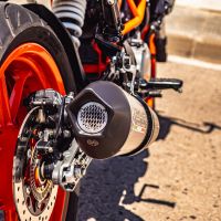 Scarico compatibile con Ktm Duke 250 2017-2020, GP Evo4 Poppy, Scarico omologato, silenziatore con db killer estraibile e raccordo specifico