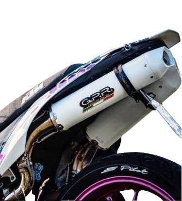 Exhaust compatible with Ktm Duke II 2000-2006, Albus Ceramic, Dual Homologated legal slip-on exhaust including removable db killers and link pipes 