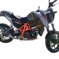 Scarico compatibile con Ktm Duke 690 2012-2016, Furore Evo4 Nero, Scarico omologato, silenziatore con db killer estraibile e raccordo specifico