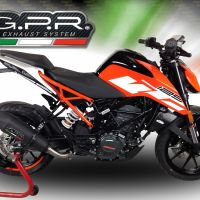 Exhaust compatible with Ktm Duke 390 2017-2020, GP Evo4 Black Titanium, Homologated legal slip-on exhaust including removable db killer and link pipe 