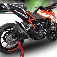 Exhaust system compatible with Ktm Duke 390 2017-2020, GP Evo4 Black Titanium, Homologated legal slip-on exhaust including removable db killer and link pipe 