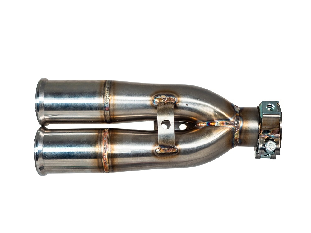 Exhaust system compatible with F.B. Mondial Hps 300 Pagani 2021-2022, F205, Homologated legal slip-on exhaust including removable db killer and link pipe 