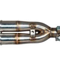 Exhaust system compatible with F.B. Mondial Hps 300 2018-2021, F205, Homologated legal slip-on exhaust including removable db killer and link pipe 