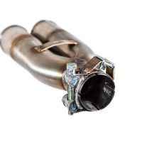 Exhaust system compatible with F.B. Mondial Hps 300 2018-2021, F205, Homologated legal slip-on exhaust including removable db killer and link pipe 