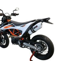 Scarico compatibile con Ktm Enduro 690 R 2021-2024, Albus Evo4, Terminale di scarico omologato, fornito con db killer estraibile, catalizzatore e raccordo specifico