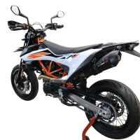 Exhaust system compatible with Ktm Smc 690 R 2019-2020, GP Evo4 Black Titanium, Homologated legal slip-on exhaust including removable db killer, link pipe and catalyst 