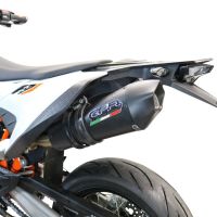 Exhaust system compatible with Ktm Enduro 690 R 2021-2023, GP Evo4 Black Titanium, Homologated legal slip-on exhaust including removable db killer, link pipe and catalyst 