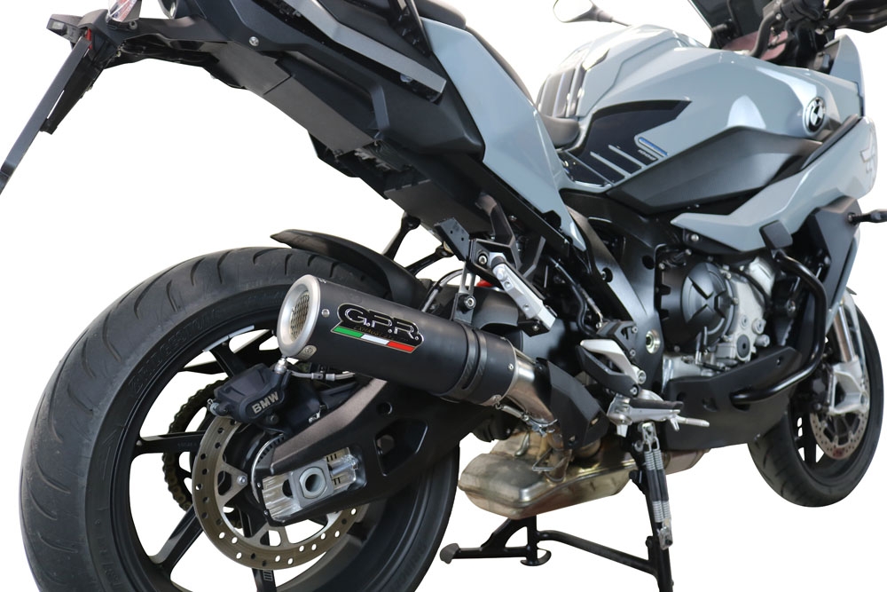 Scarico compatibile con Bmw S 1000 XR -M 2020-2025, M3 Black Titanium, Scarico omologato, silenziatore con db killer estraibile e raccordo specifico