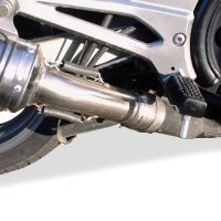 Exhaust system compatible with Kawasaki ER 5 1996-2006, Satinox, Homologated legal slip-on exhaust including removable db killer and link pipe 