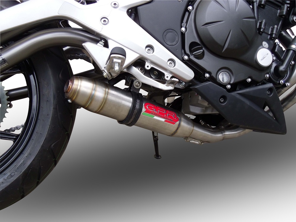 Scarico compatibile con Kawasaki Er 6 N - F 2012-2016, Deeptone Inox, Scarico completo omologato,fornito con db killer estraibile e collettore