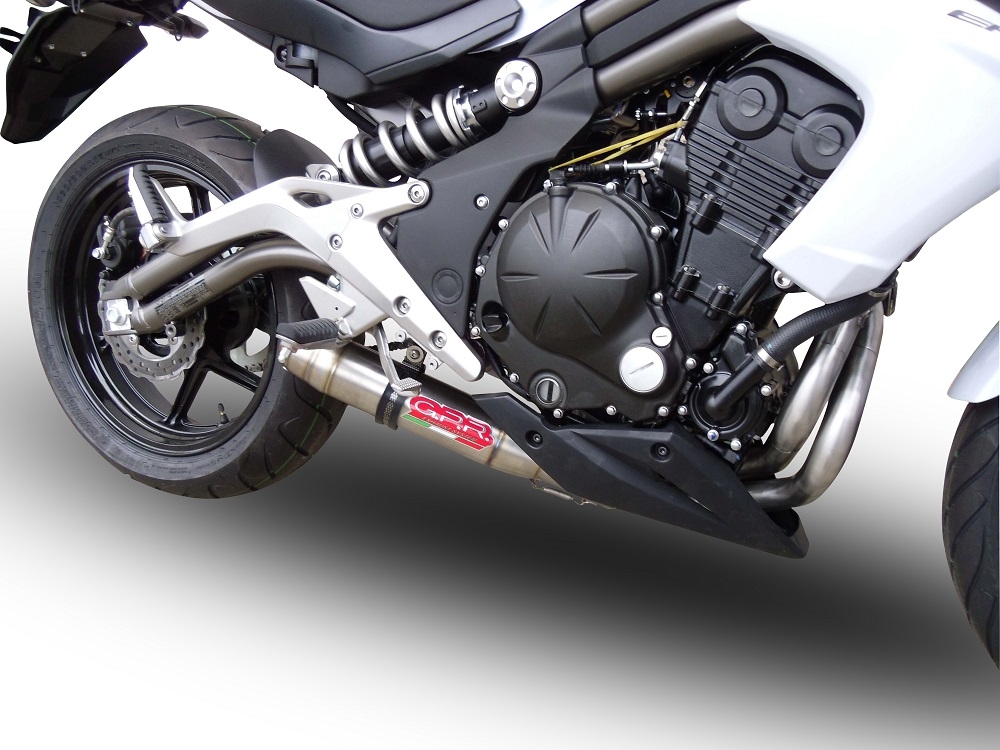 Scarico compatibile con Kawasaki Er 6 N - F 2012-2016, Deeptone Inox, Scarico completo omologato,fornito con db killer estraibile e collettore