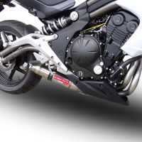 Scarico compatibile con Kawasaki Er 6 N - F 2012-2016, Deeptone Inox, Scarico completo omologato,fornito con db killer estraibile e collettore