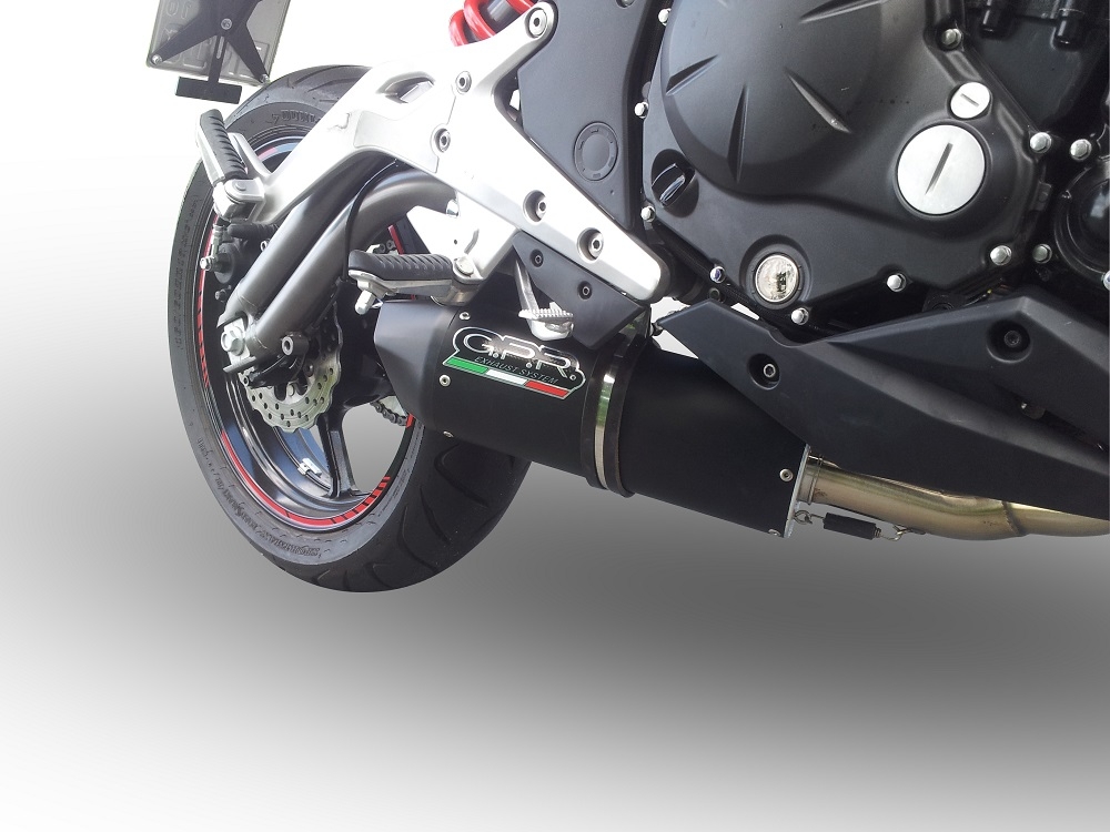 Scarico compatibile con Kawasaki Er 6 N - F 2012-2016, Furore Nero, Scarico completo omologato,fornito con db killer estraibile e collettore