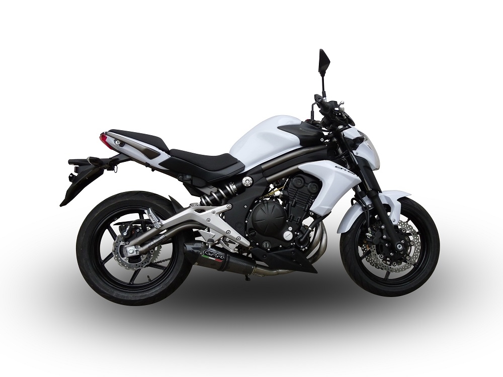 Scarico compatibile con Kawasaki Er 6 N - F 2012-2016, Gpe Ann. Poppy, Scarico completo omologato,fornito con db killer estraibile,catalizzatore e collettore