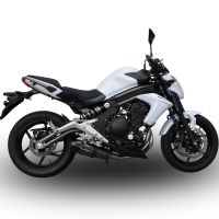 Scarico compatibile con Kawasaki Er 6 N - F 2012-2016, Gpe Ann. Poppy, Scarico completo omologato,fornito con db killer estraibile e collettore