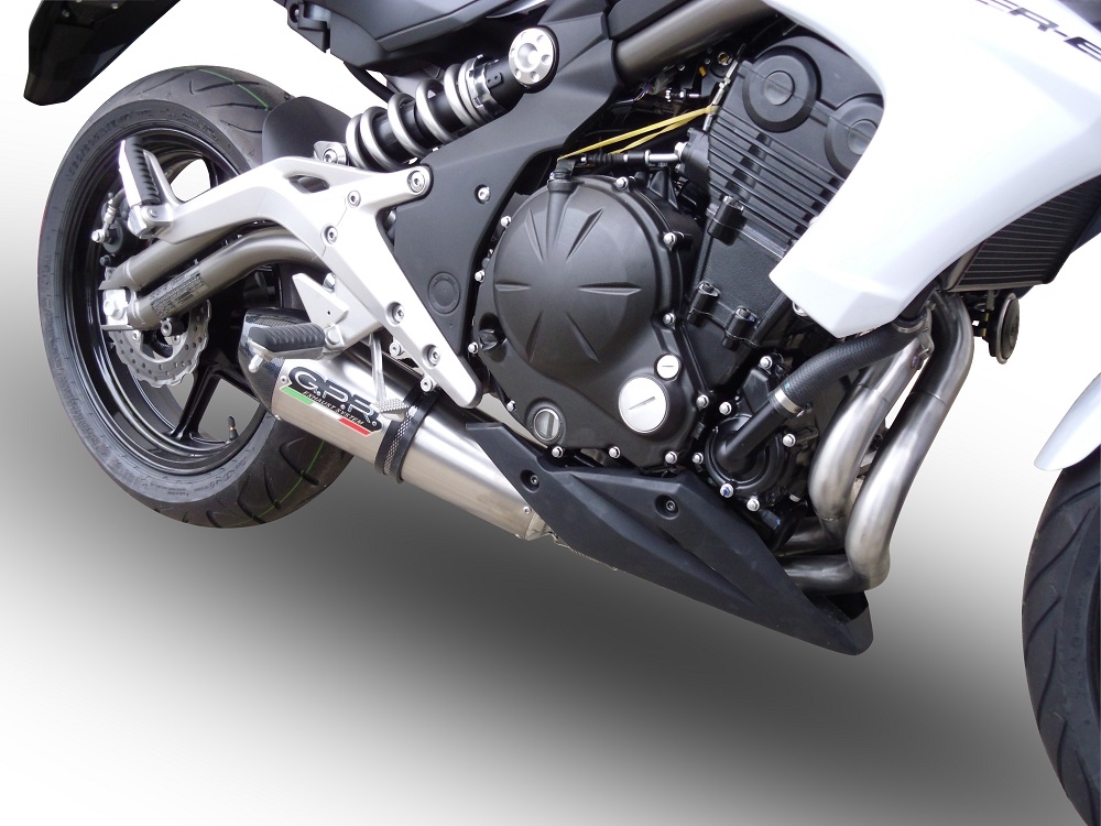 Scarico compatibile con Kawasaki Er 6 N - F 2012-2016, Gpe Ann. titanium, Scarico completo omologato,fornito con db killer estraibile,catalizzatore e collettore