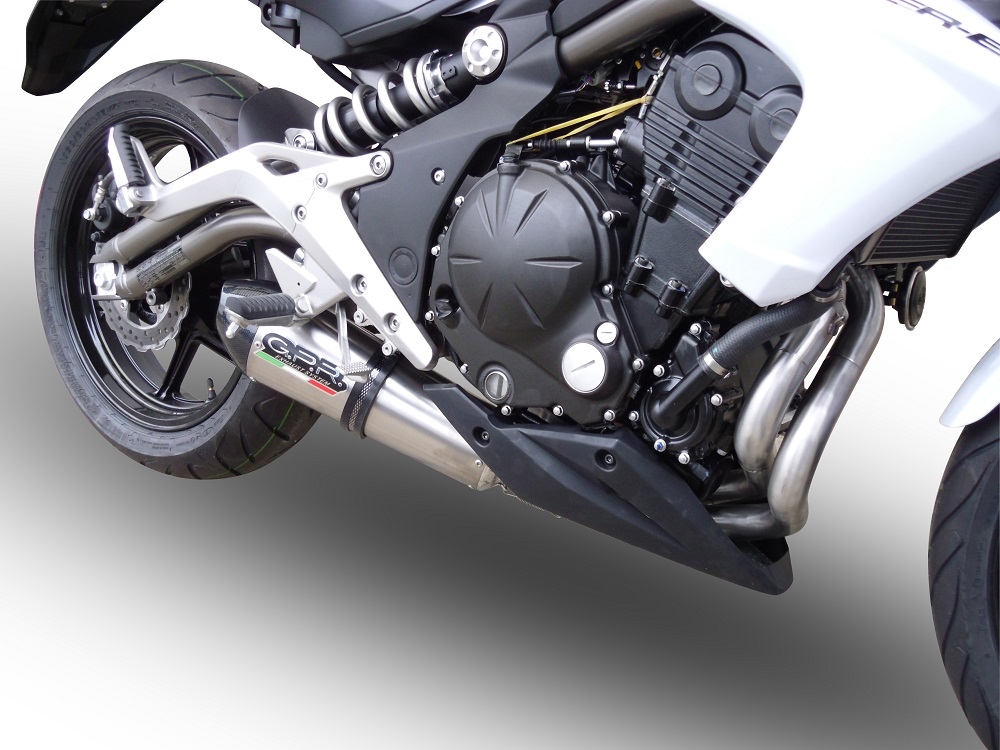 Scarico compatibile con Kawasaki Er 6 N - F 2012-2016, Gpe Ann. titanium, Scarico completo omologato,fornito con db killer estraibile e collettore