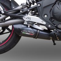 Scarico compatibile con Cf Moto Nk 650 2012-2016, Gpe Ann. Poppy, Scarico omologato, silenziatore con db killer estraibile e raccordo specifico