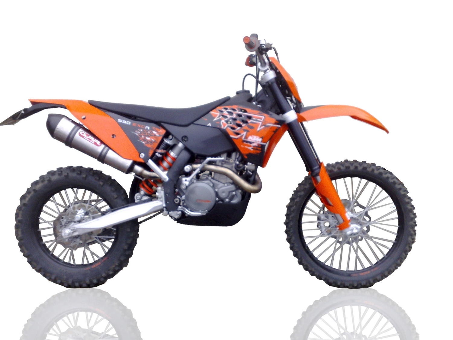 Exhaust system compatible with Ktm 450 EXC 2009-2011, Gpe Ann. titanium, Homologated legal slip-on exhaust including removable db killer and link pipe 