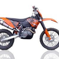 Scarico compatibile con Ktm 450 EXC 2009-2011, Gpe Ann. titanium, Scarico omologato, silenziatore con db killer estraibile e raccordo specifico