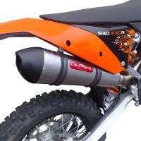 Exhaust system compatible with Ktm 450 Excr 2008-2008, Gpe Ann. titanium, Homologated legal slip-on exhaust including removable db killer and link pipe 