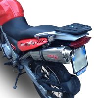 Scarico compatibile con Bmw F 650 Gs Twin 2008-2018, Trioval, Scarico omologato, silenziatore con db killer estraibile e raccordo specifico