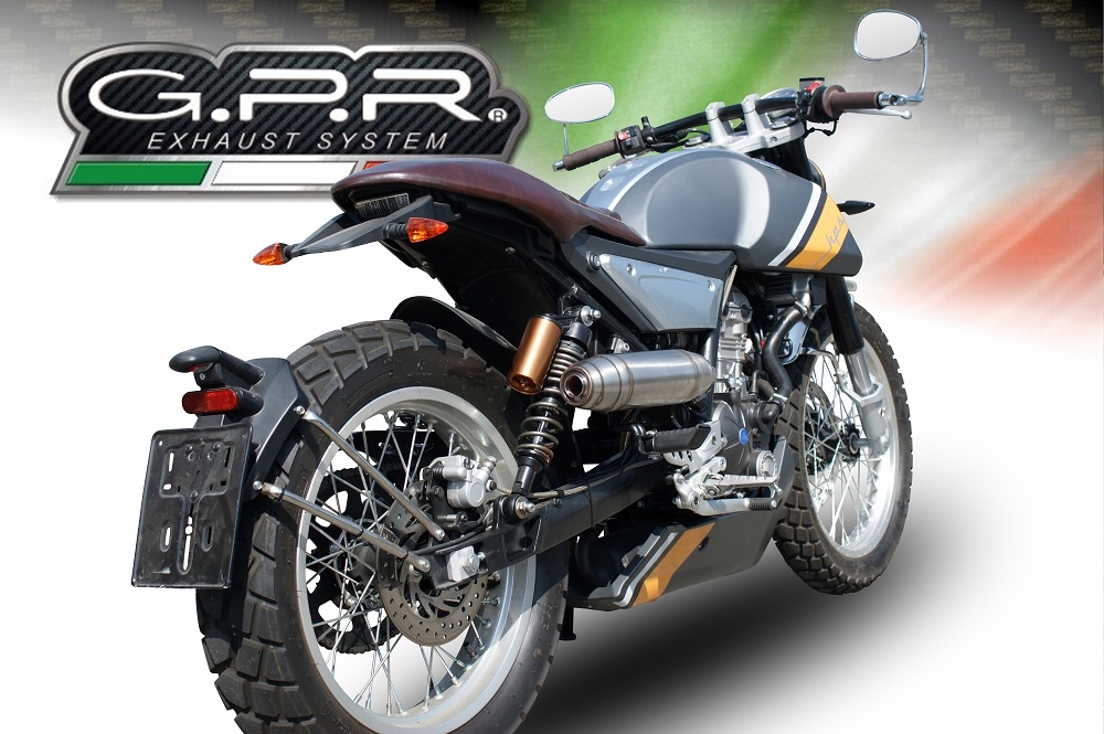 Exhaust compatible with F.B. Mondial Hps 125 2018-2020, Deeptone Inox, Homologated legal full system exhaust, including removable db killer and catalyst 
