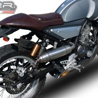 Exhaust system compatible with F.B. Mondial Hps 125 2018-2020, Deeptone Inox, Homologated legal full system exhaust, including removable db killer and catalyst 
