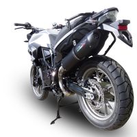 Scarico GPR compatibile con  Bmw F 700 Gs 2011-2015, Furore Nero, Scarico omologato, silenziatore con db killer estraibile e raccordo specifico