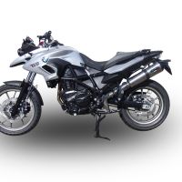 Exhaust system compatible with Bmw F 700 Gs 2016-2018, GP Evo4 Poppy, Homologated legal slip-on exhaust including removable db killer and link pipe 