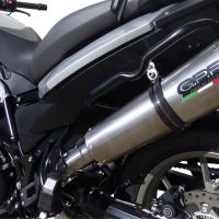 Exhaust system compatible with Bmw F 700 Gs 2016-2018, GP Evo4 Poppy, Homologated legal slip-on exhaust including removable db killer and link pipe 