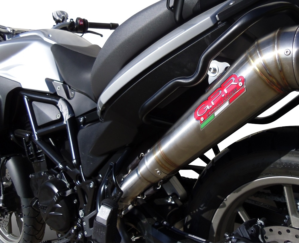 Scarico compatibile con Bmw F 700 Gs 2011-2015, Powercone Evo, Scarico omologato, silenziatore con db killer estraibile e raccordo specifico