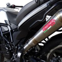 Exhaust system compatible with Bmw F 700 Gs 2011-2015, Powercone Evo, Homologated legal slip-on exhaust including removable db killer and link pipe 