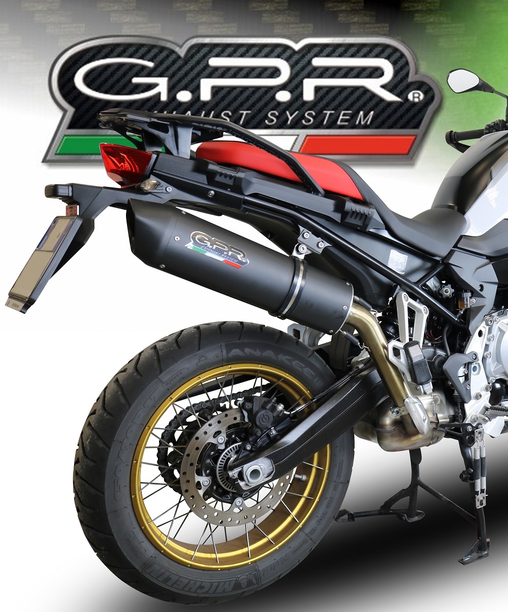 Scarico compatibile con Bmw F 750 Gs 2021-2024, Furore Evo4 Nero, Scarico omologato, silenziatore con db killer estraibile e raccordo specifico
