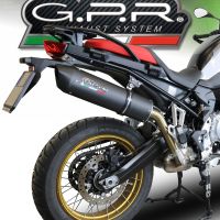 Scarico compatibile con Bmw F 750 Gs 2018-2020, Furore Evo4 Nero, Scarico omologato, silenziatore con db killer estraibile e raccordo specifico