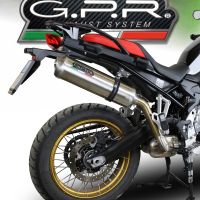 Scarico compatibile con Bmw F 750 Gs 2018-2020, Satinox, Scarico omologato, silenziatore con db killer estraibile e raccordo specifico