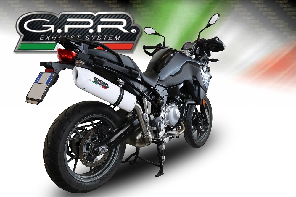 Exhaust compatible with Bmw F 750 Gs 2018-2020, Albus Evo4, Homologated legal slip-on exhaust including removable db killer and link pipe 