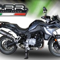 Scarico compatibile con Bmw F 750 Gs 2021-2024, Dual Poppy, Scarico omologato, silenziatore con db killer estraibile e raccordo specifico