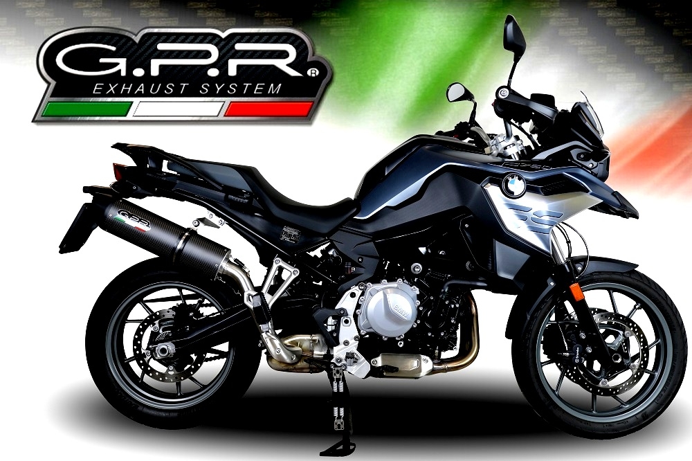 Scarico compatibile con Bmw F 750 Gs 2021-2024, Furore Evo4 Nero, Scarico omologato, silenziatore con db killer estraibile e raccordo specifico
