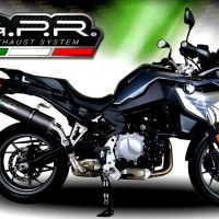 Scarico compatibile con Bmw F 750 Gs 2018-2020, Furore Evo4 Nero, Scarico omologato, silenziatore con db killer estraibile e raccordo specifico