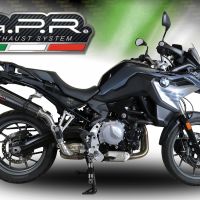 Exhaust system compatible with Bmw F 750 Gs 2021-2024, GP Evo4 Poppy, Homologated legal slip-on exhaust including removable db killer and link pipe 