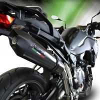 Exhaust system compatible with Bmw F 750 Gs 2018-2020, GP Evo4 Poppy, Homologated legal slip-on exhaust including removable db killer and link pipe 