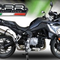 Exhaust system compatible with Bmw F 750 Gs 2018-2020, GP Evo4 Titanium, Homologated legal slip-on exhaust including removable db killer and link pipe 