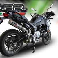 Exhaust system compatible with Bmw F 750 Gs 2018-2020, M3 Titanium Natural, Homologated legal slip-on exhaust including removable db killer and link pipe 