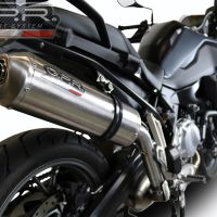 Exhaust system compatible with Bmw F 750 Gs 2018-2020, Satinox, Homologated legal slip-on exhaust including removable db killer and link pipe 