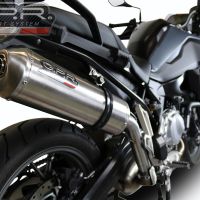 Scarico compatibile con Bmw F 750 Gs 2018-2020, Satinox, Scarico omologato, silenziatore con db killer estraibile e raccordo specifico